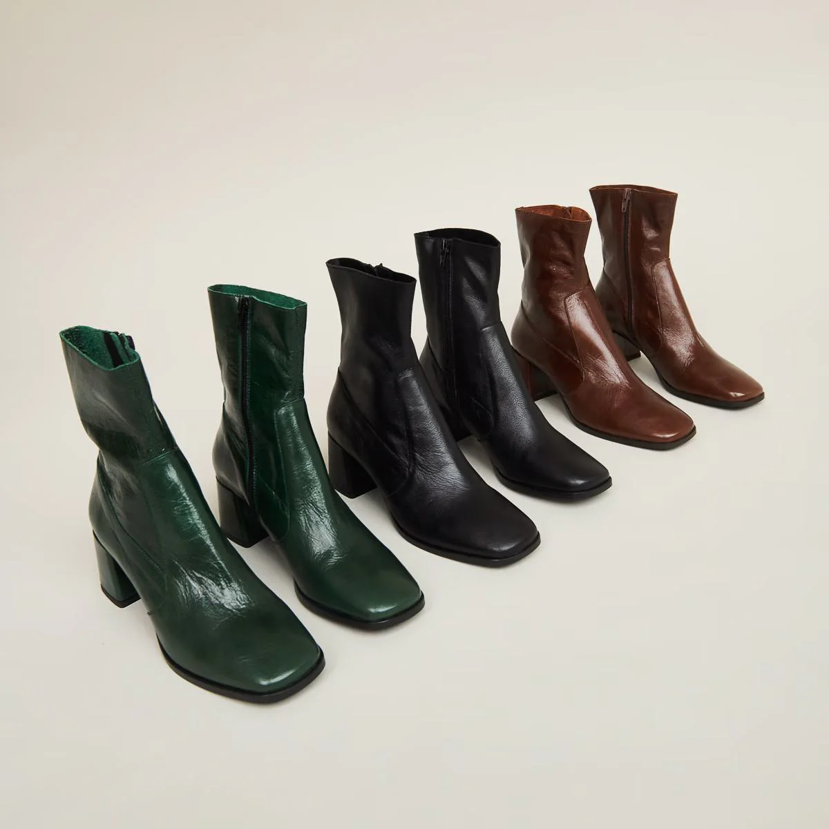 Boots Argentat Cuir Vieill Marron - Image 7