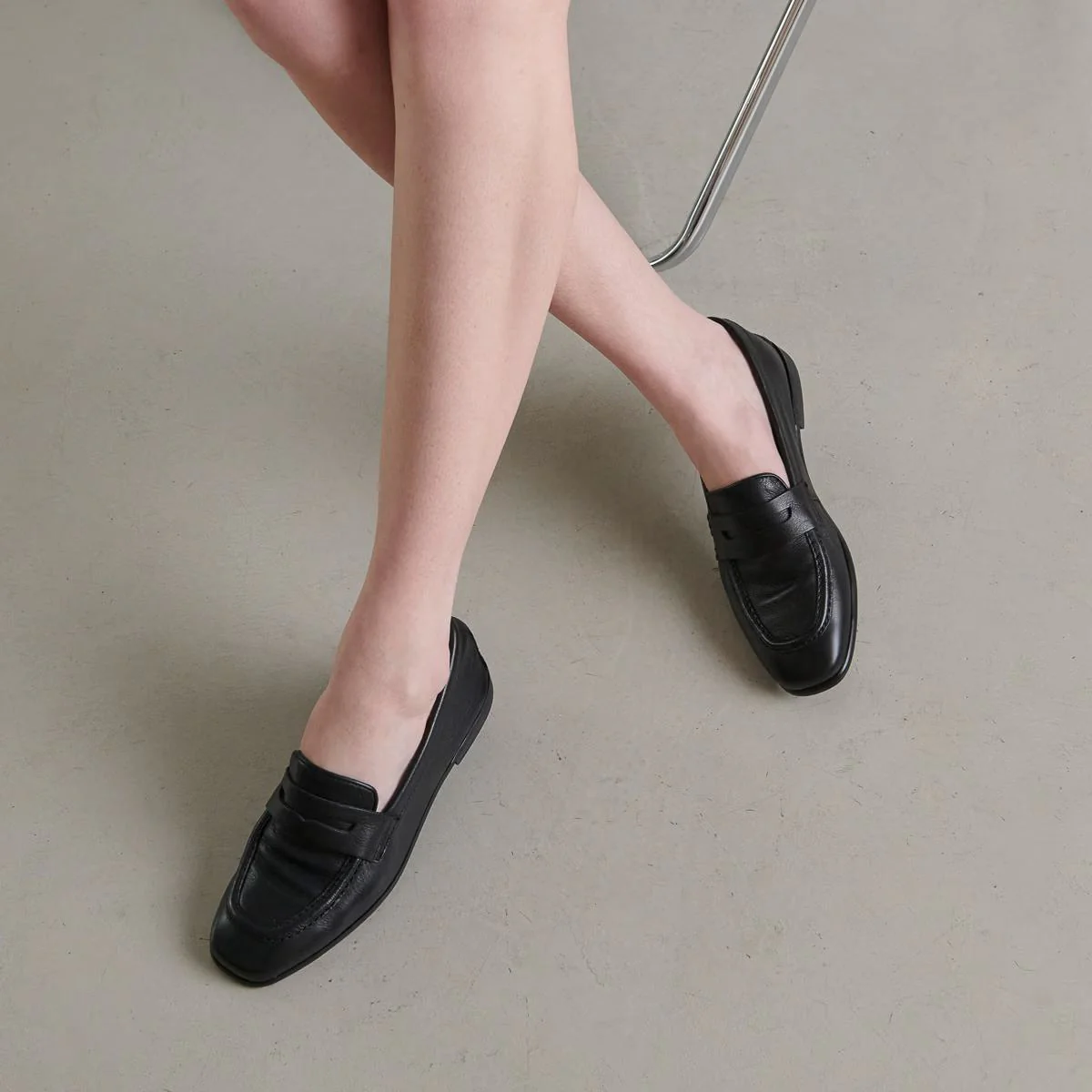 Mocassins Aca Bis Cuir Graine Noir - Image 3