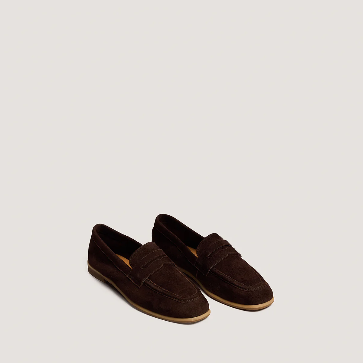Women Moccasins Velvet Fabric Textured Finish - Brown Marron