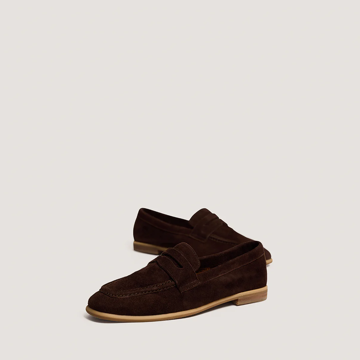 Women Moccasins Velvet Fabric Textured Finish - Brown Marron - Image 5