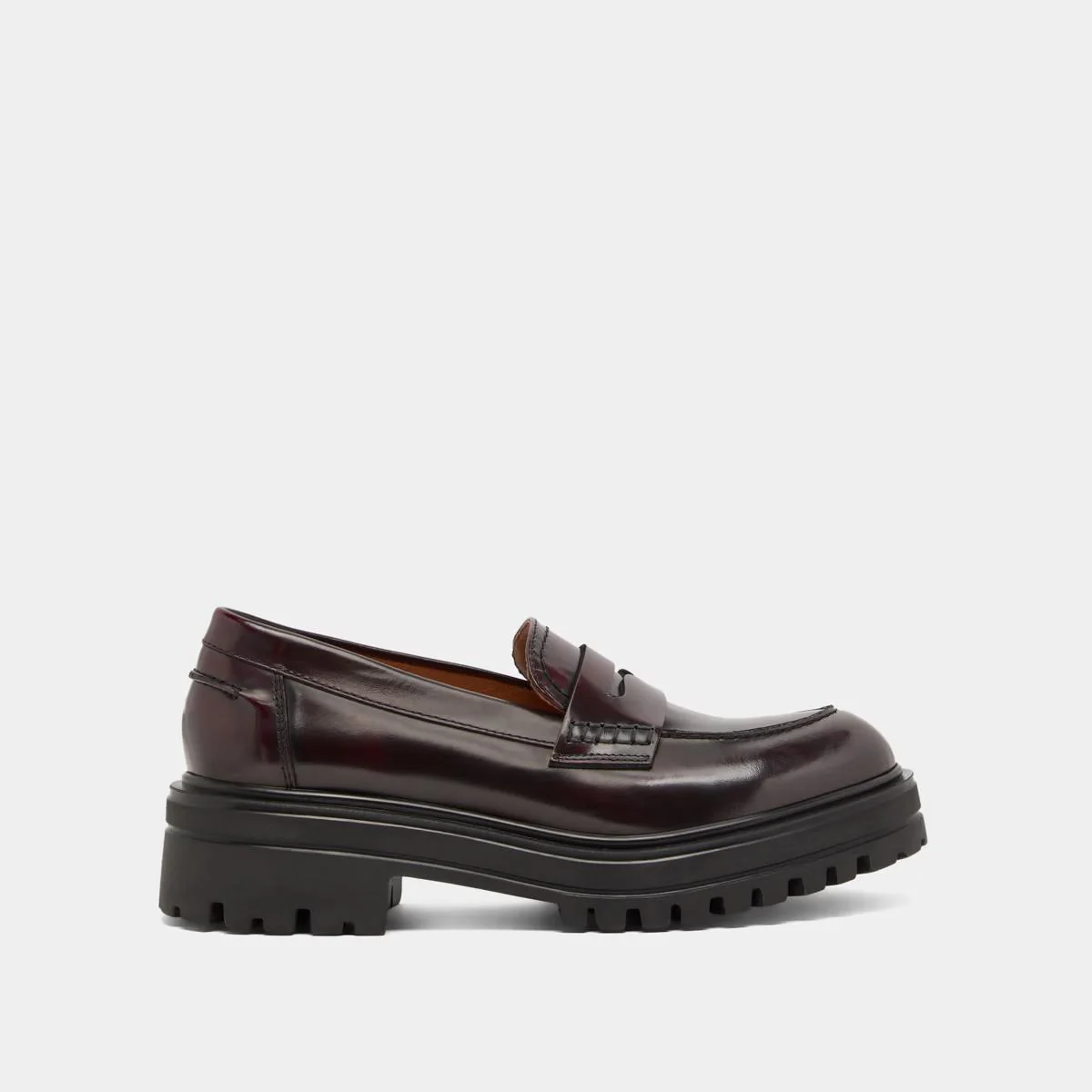 Mocassins Alfi Cuir Glace Bordeaux - Image 2