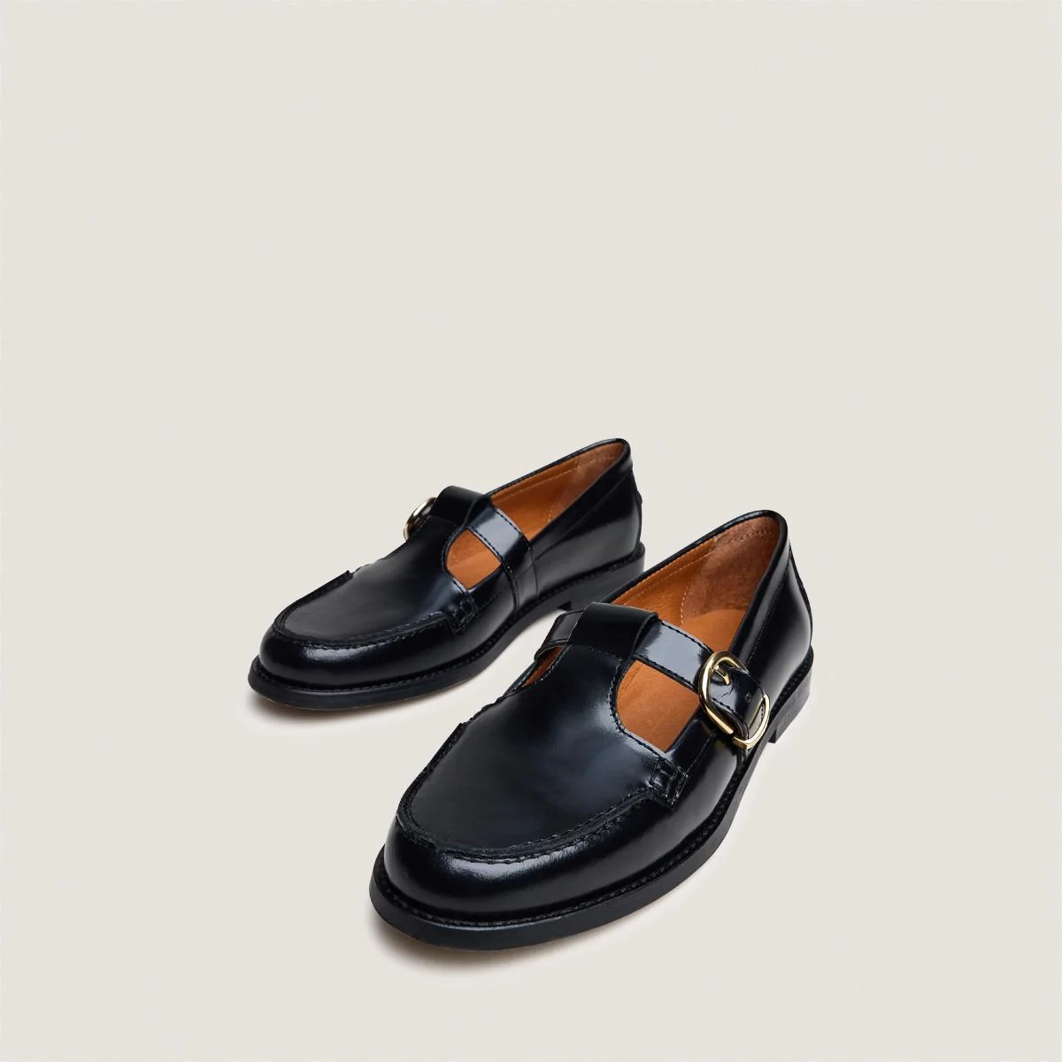 Women's Moccasins Gleaming Calfskin Patent Leather - Black Noir