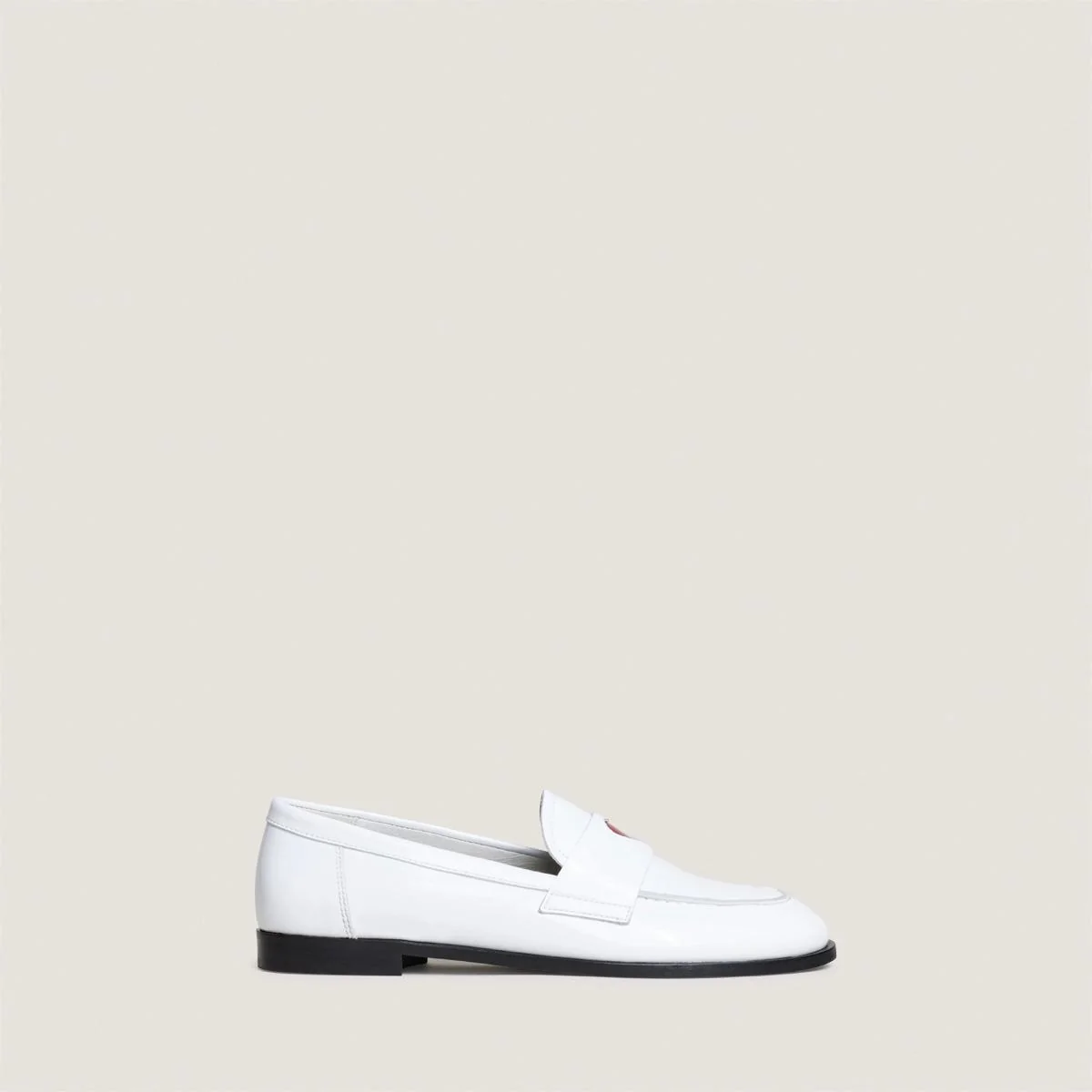 Women Moccasins Patent Leather Gloss Finish - White Blanc - Image 2
