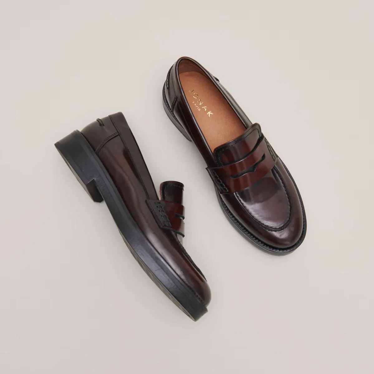 Mocassins Mirna Cuir Glace Bordeaux - Image 5