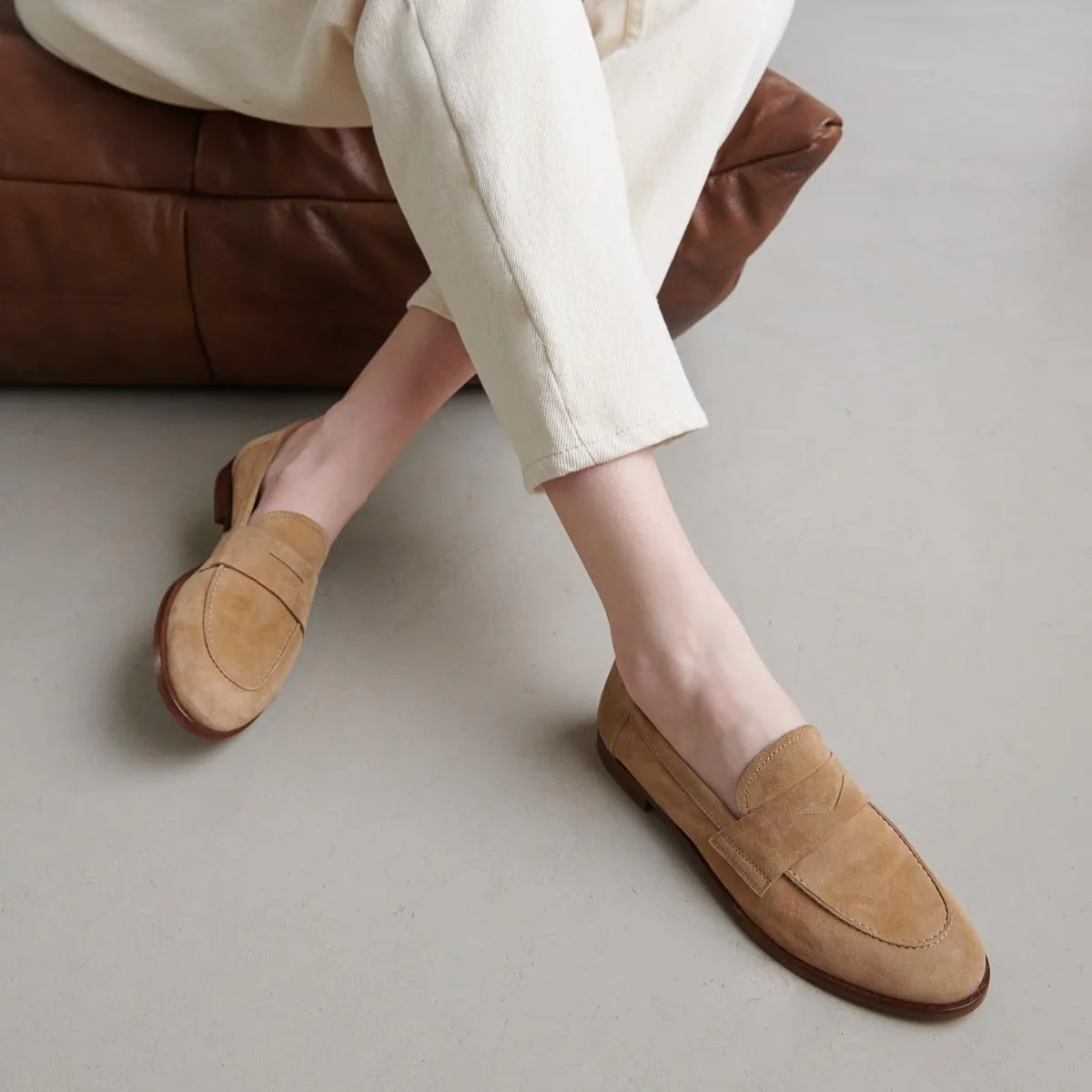 Mocassins Thelma Velours Camel - Image 7