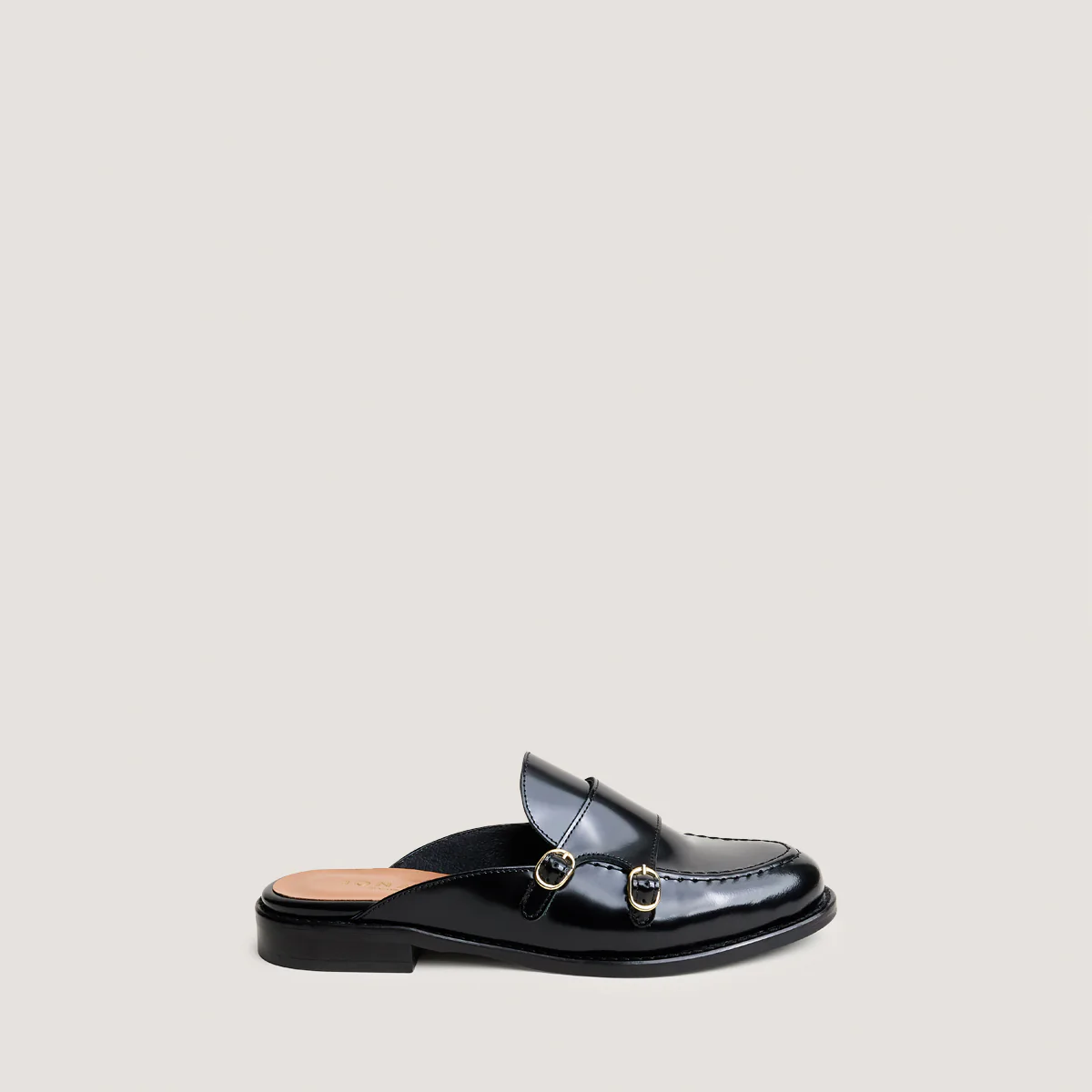 Mules Distant Cuir Glace Noir - Image 2