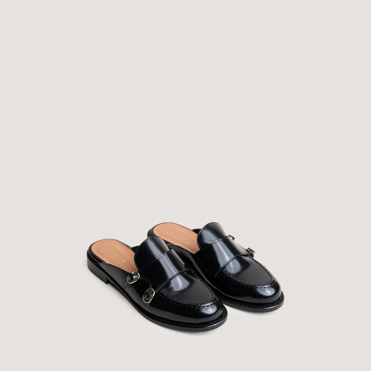 Mules Distant Cuir Glace Noir - Image 3