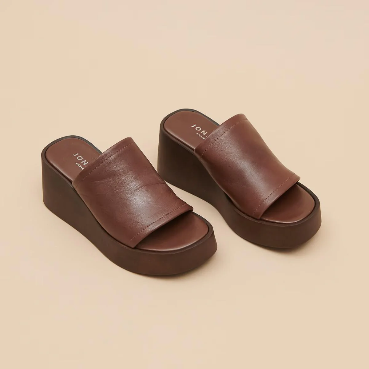 Mules Eugene Cuir Marron-Fonce - Image 3