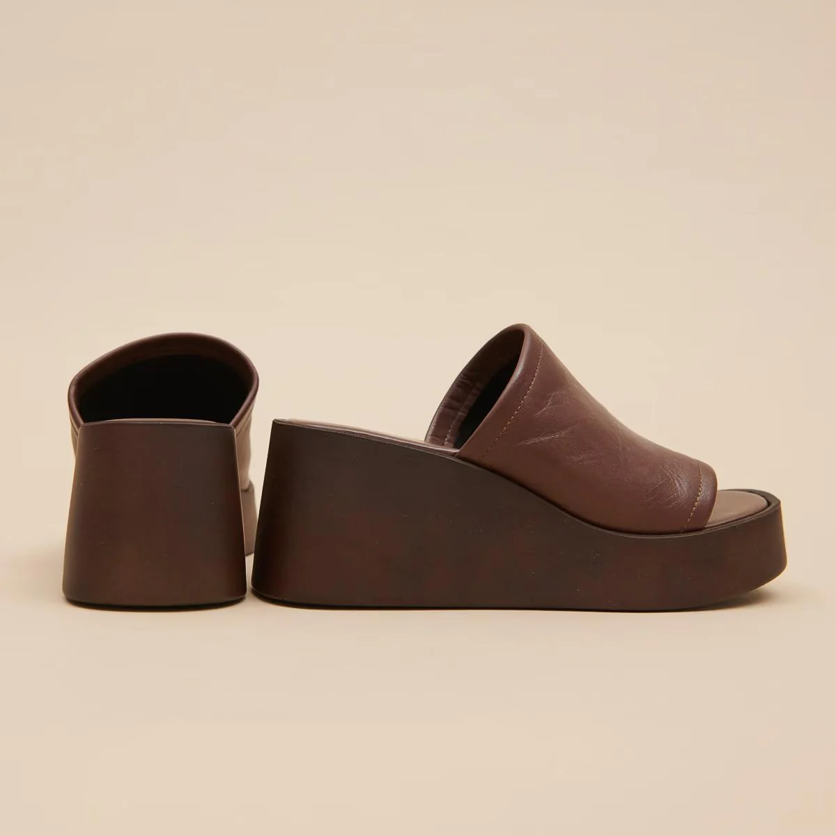Mules Eugene Cuir Marron-Fonce - Image 5