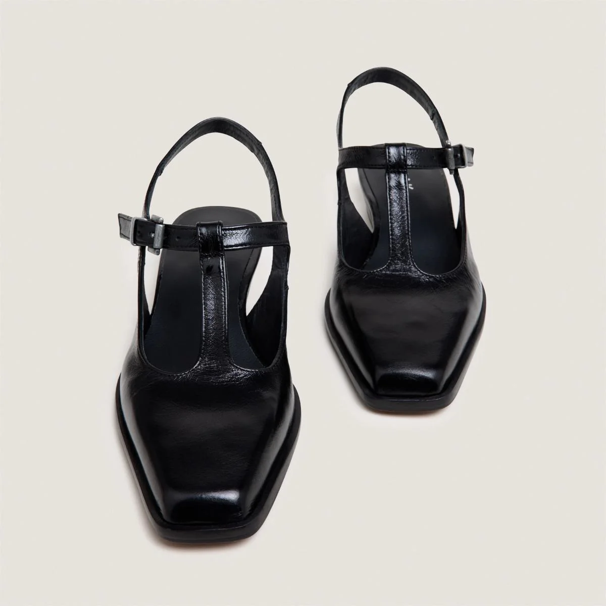Women's Elegant Strappy Sandals Genuine Leather - Black Noir - Image 6