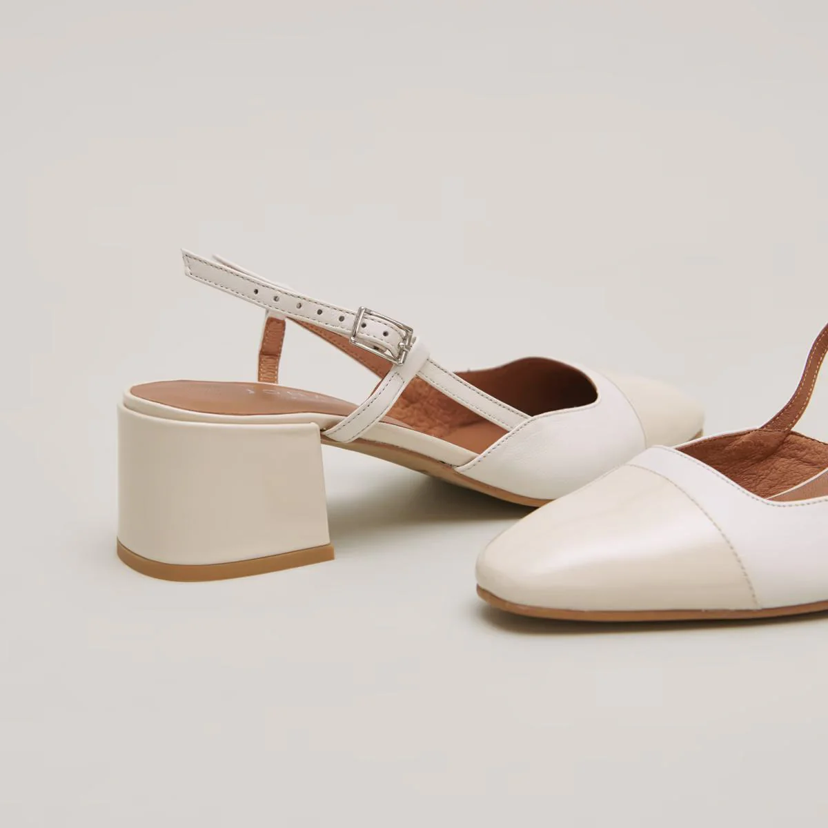 Salomes/babies Dhapopy Vernis/cuir Ecru-ecru - Image 5