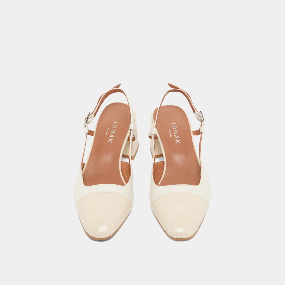 Salomes/babies Dhapopy Vernis/cuir Ecru-ecru - Image 8