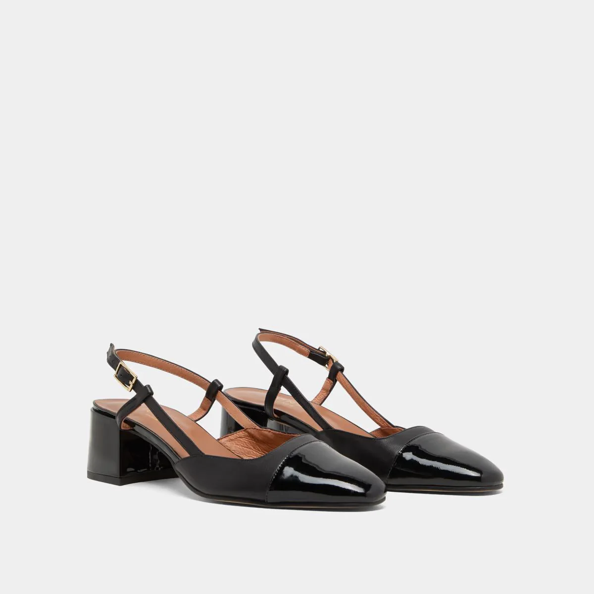 Salomes/babies Dhapopy Vernis/cuir Noir-noir - Image 4