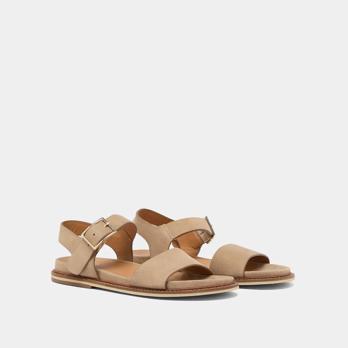 Women's Sandals Velour Fabric Premium Soft Touch - Beige - Image 4