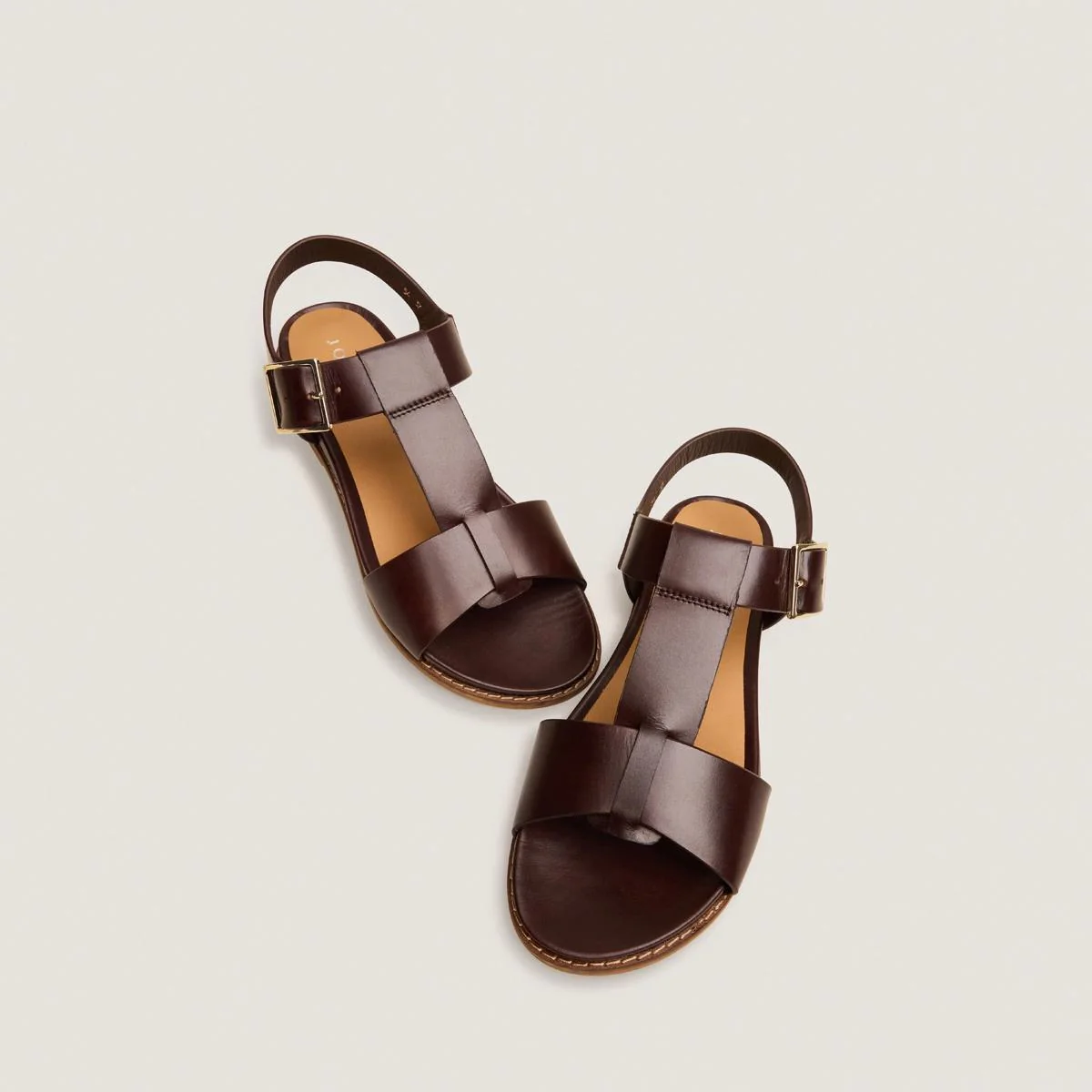 Sandales Accoca Cuir Brun-Rouge - Image 4