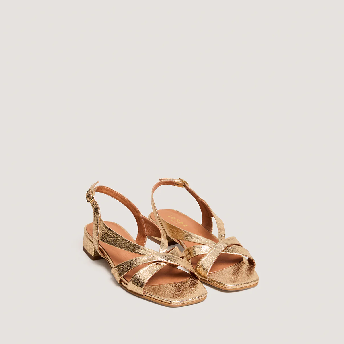 Sandales Alphonse Cuir Craque Or - Image 2