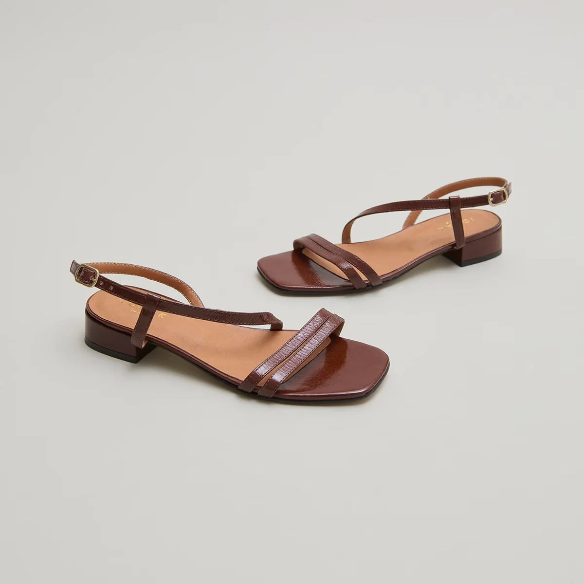 Sandales Anaya Cuir Brillant Marron - Image 3