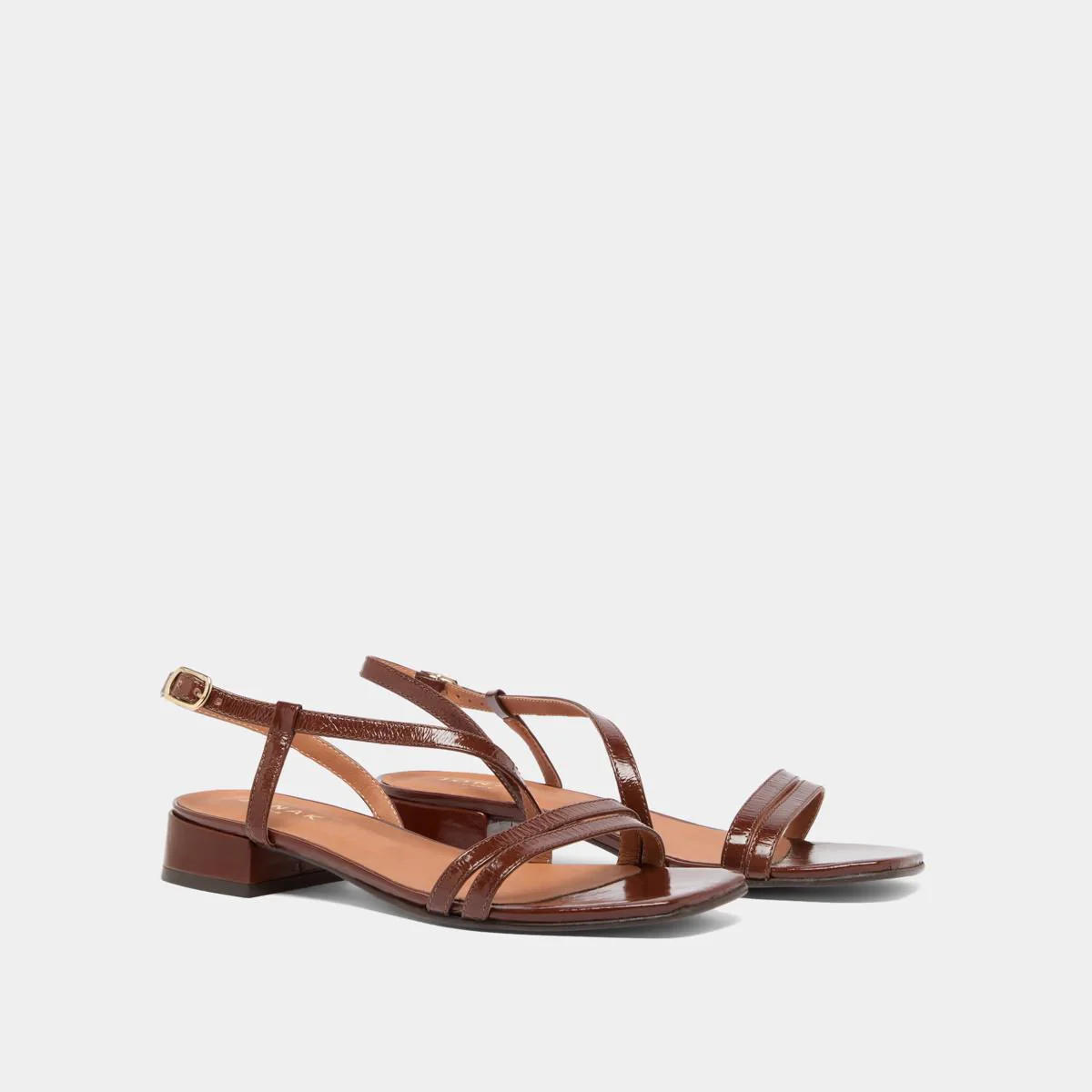 Sandales Anaya Cuir Brillant Marron - Image 4