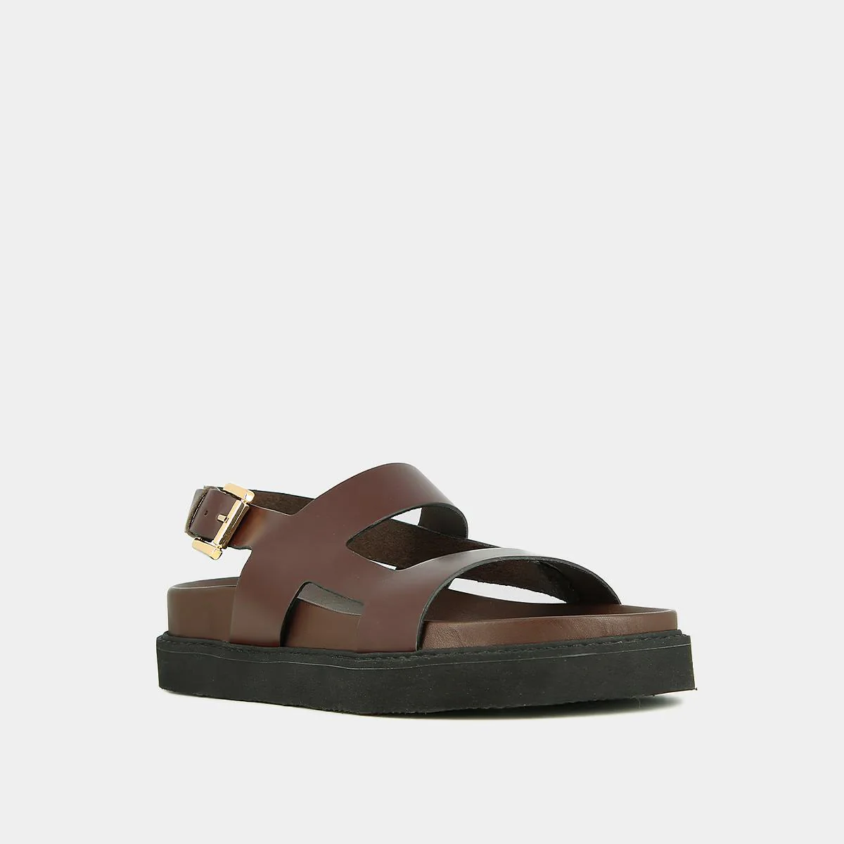 Sandales Lagune Cuir Glace Marron-Fonce - Image 2