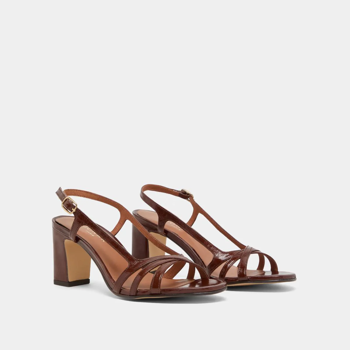 Sandales Vaiana Cuir Brillant Marron - Image 4