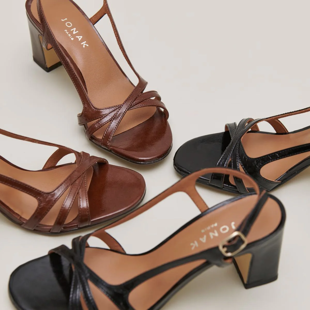 Sandales Vaiana Cuir Brillant Marron - Image 7