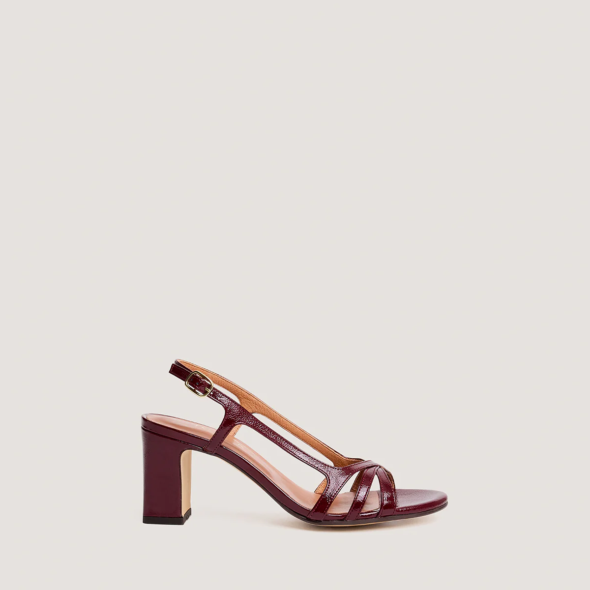 Sandales Vaiana Vernis Plisse Bordeaux - Image 2
