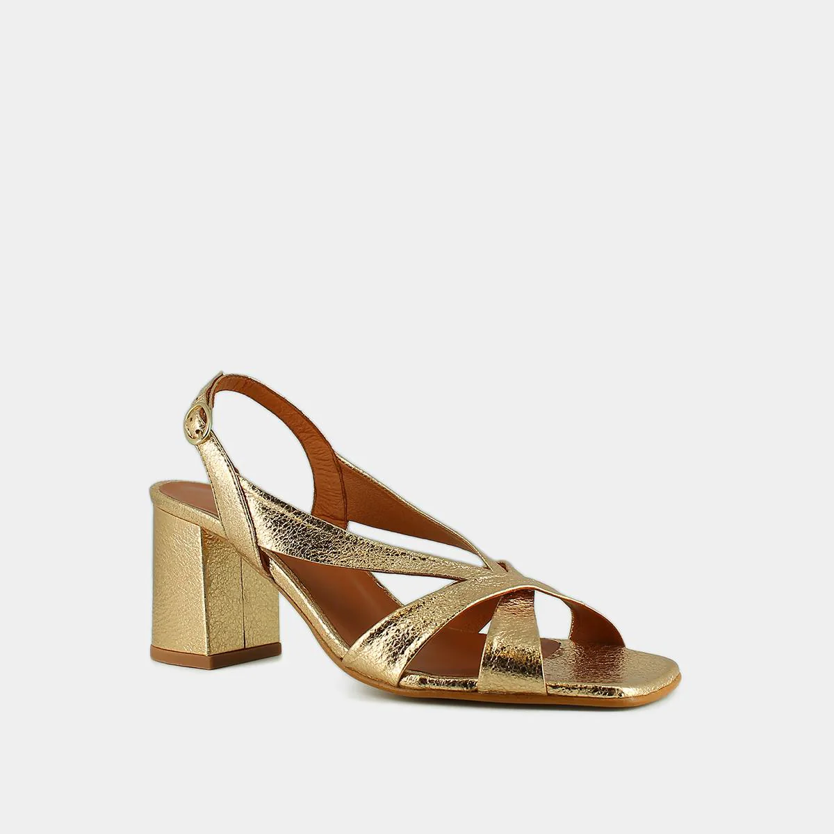 Sandales Vanity Cuir Craquele Or - Image 2