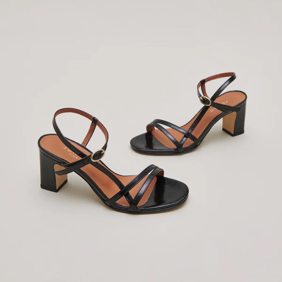 Sandales Vicomte Cuir Brillan Noir - Image 3