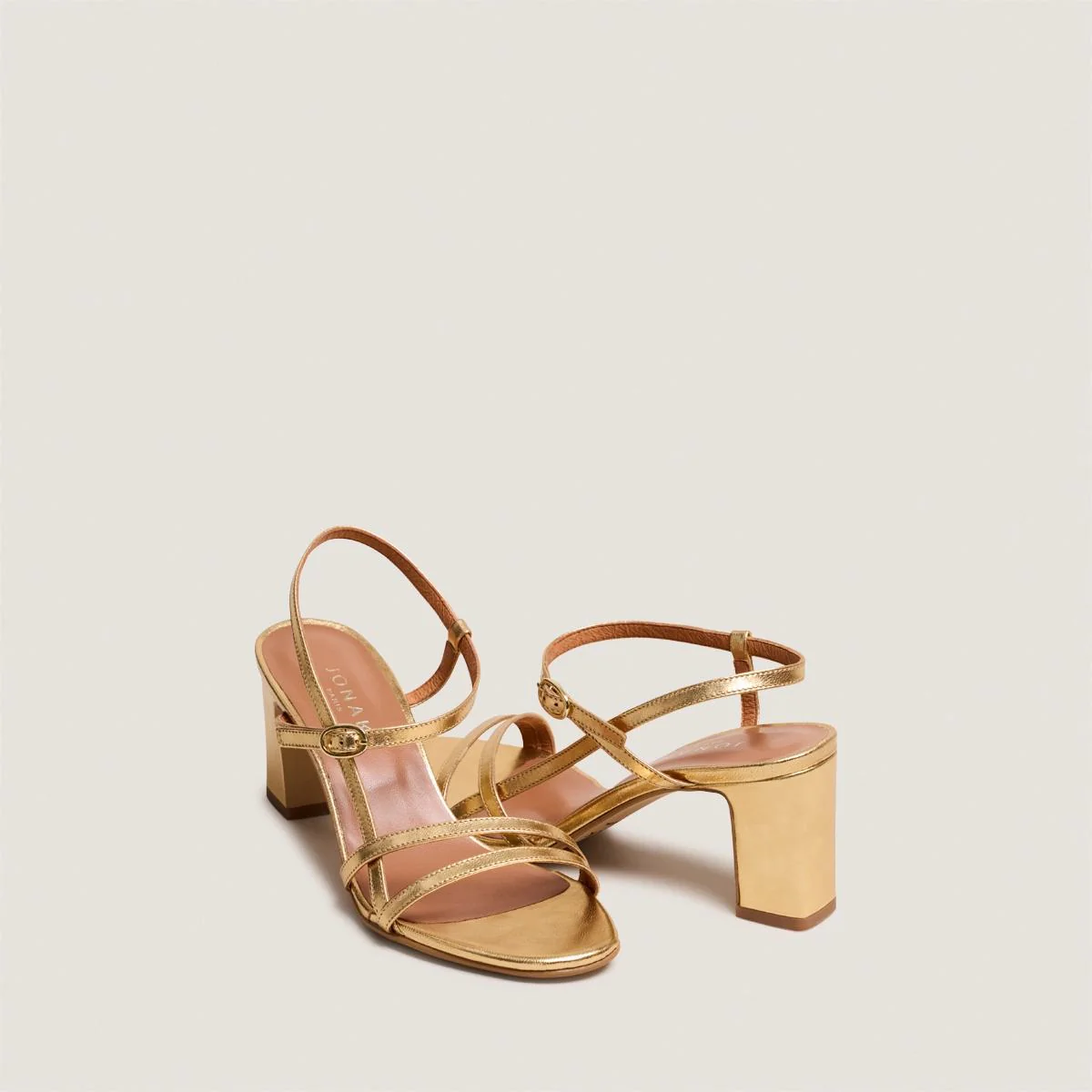 Sandales Vicomte Cuir Metalli Or - Image 2