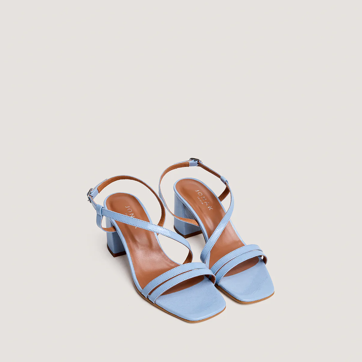 Sandales Vimy Vernis Plisse Bleu-Ciel - Image 3