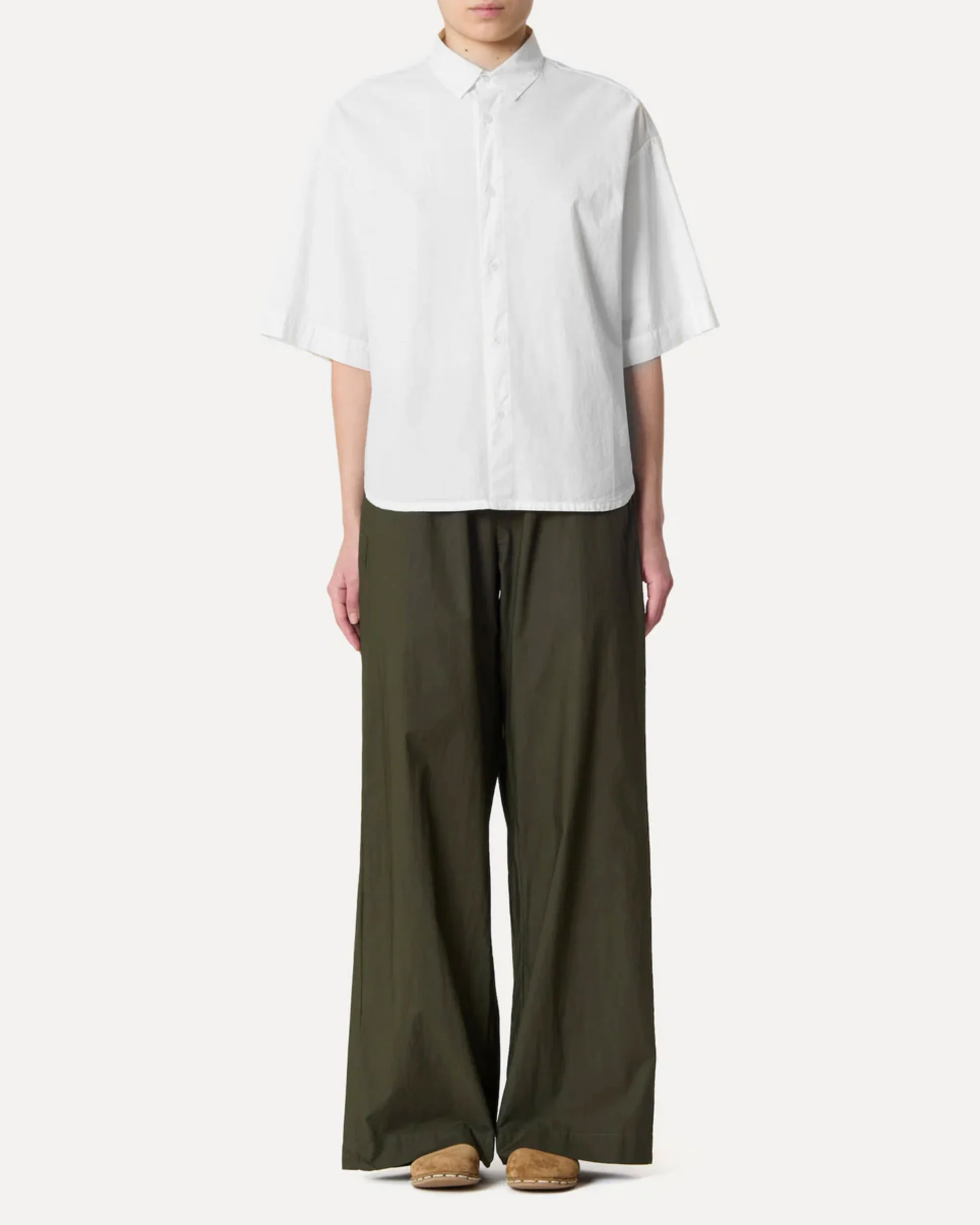 Women's Button-Down Shirt 100% Cotton Poplin - White - Image 2