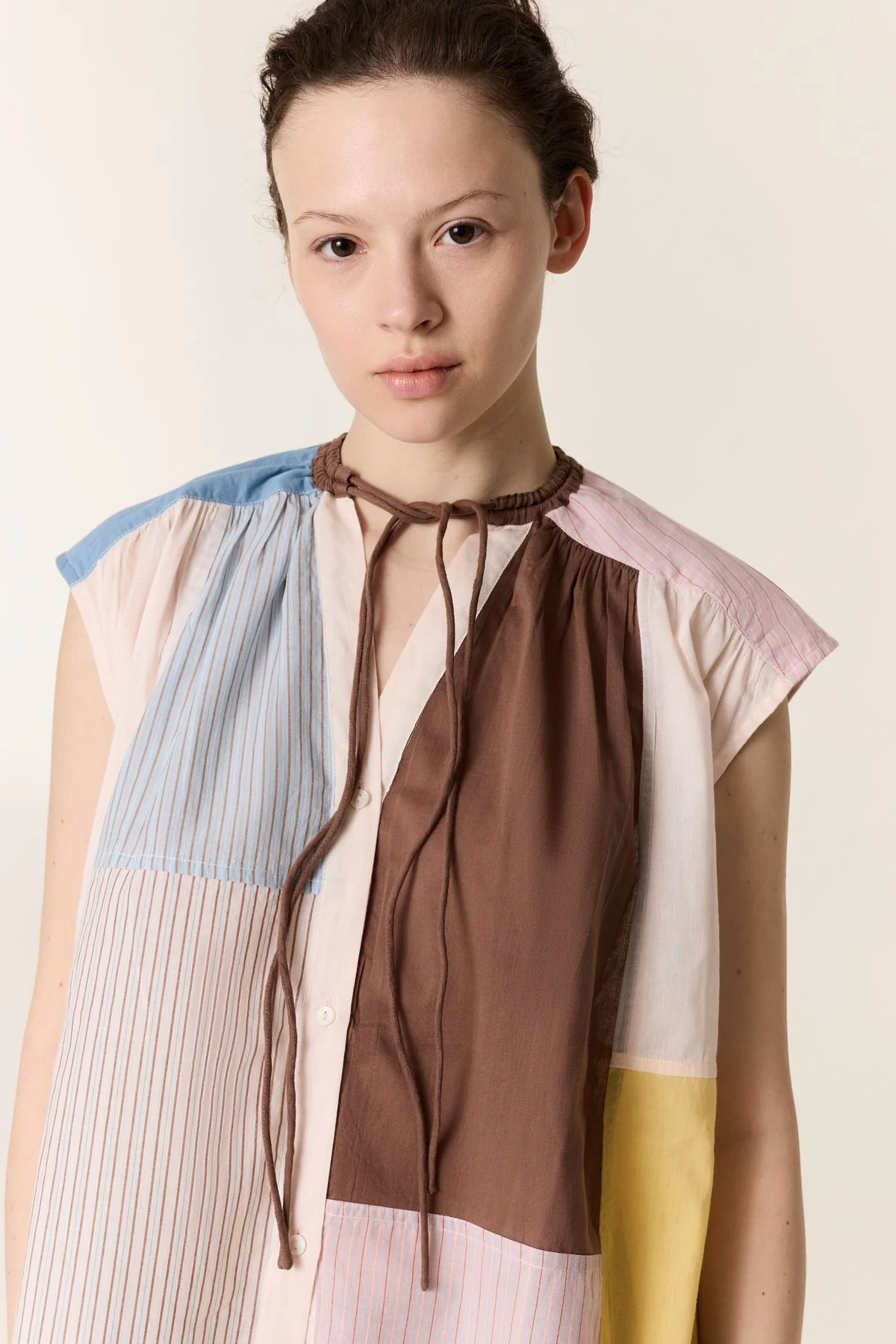 Variation 1: Womens Blouse 100 Percent Cotton Poplin - Mint Leaf Multi - Image 6