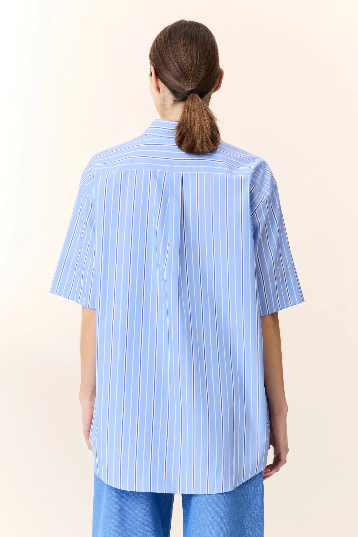 Women's Button-Down Shirt One Hundred Percent Cotton Poplin - Sky - Image 4