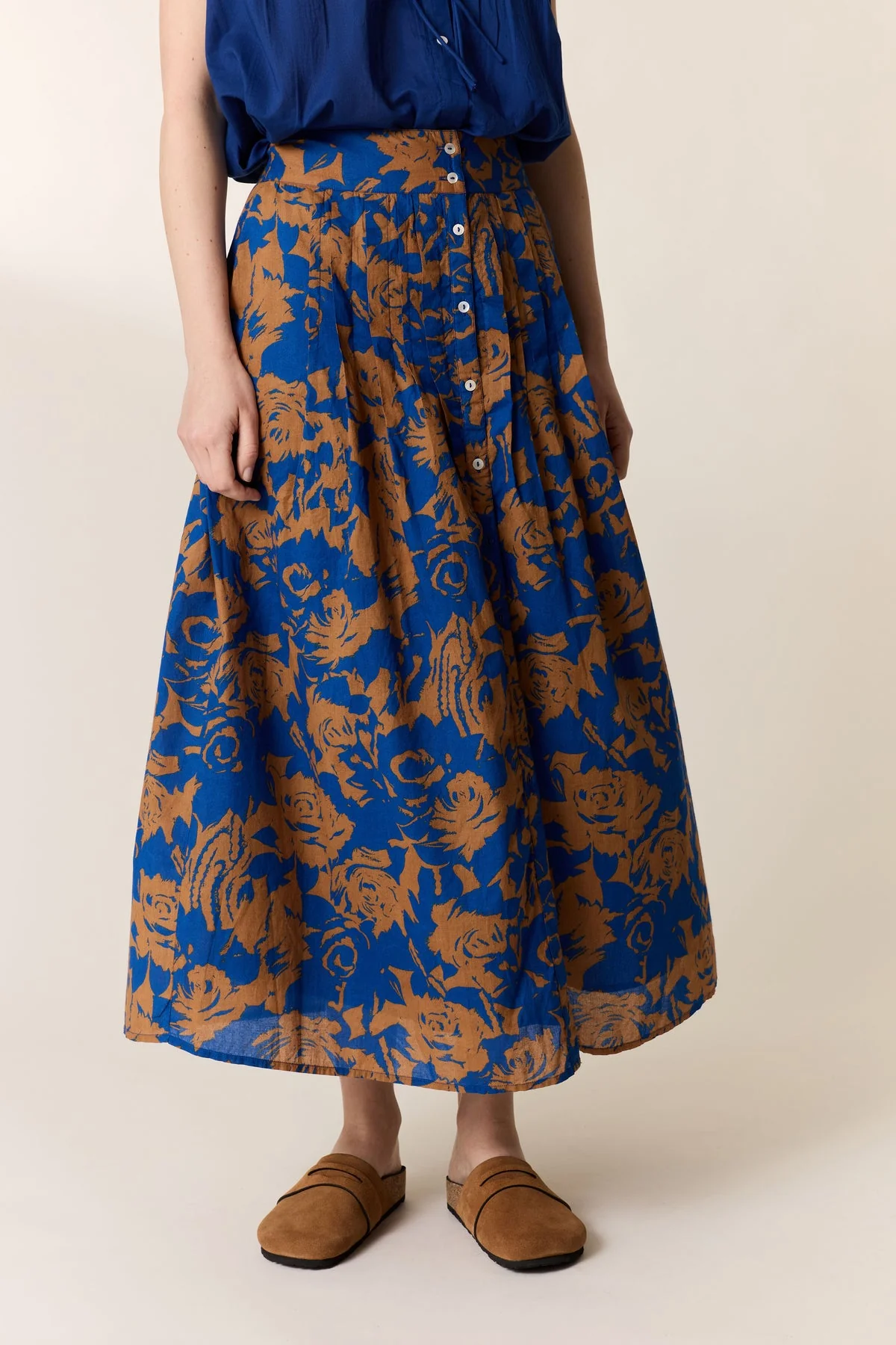 Women's Skirt 100% Cotton Poplin Premium - Rose Blue - Image 2
