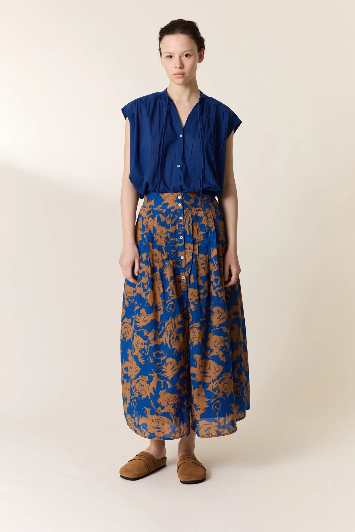 Women's Skirt 100% Cotton Poplin Premium - Rose Blue - Image 5