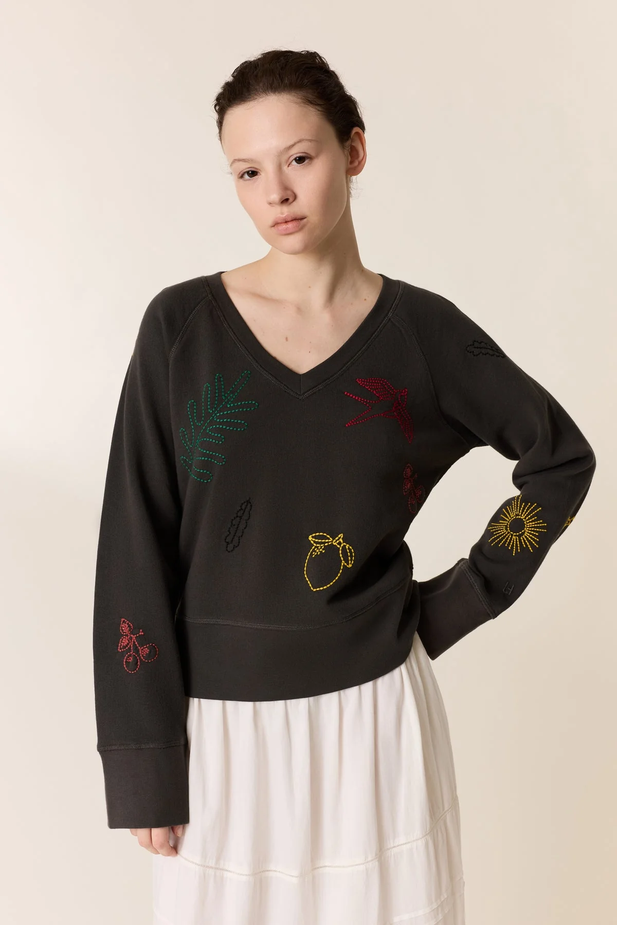 Women's Sweatshirt 100 Percent Cotton Fleece - Lemon Carbone - Image 2