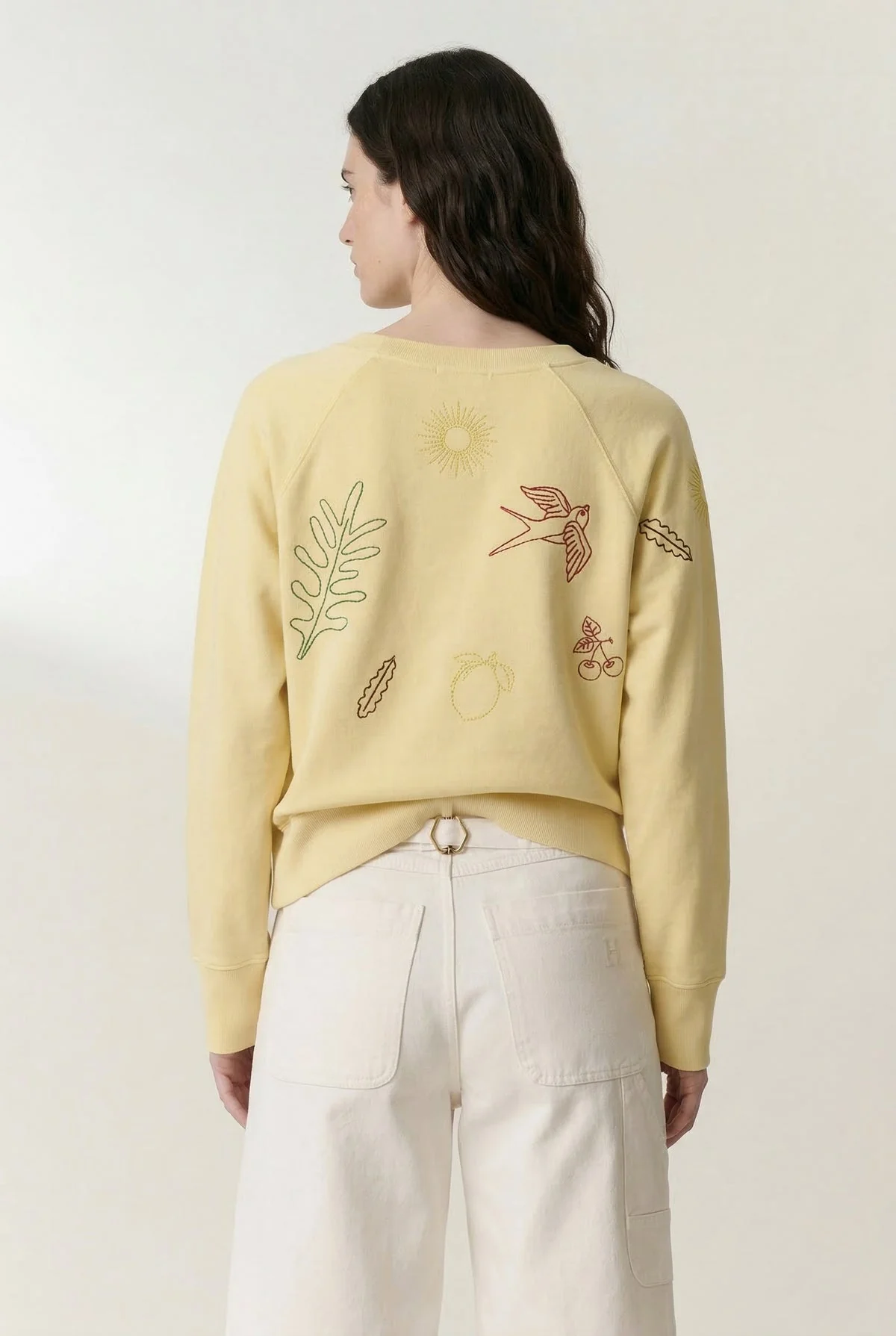 Women's Sweatshirt 100 Percent Cotton Fleece - Lemon Yellow - Image 4
