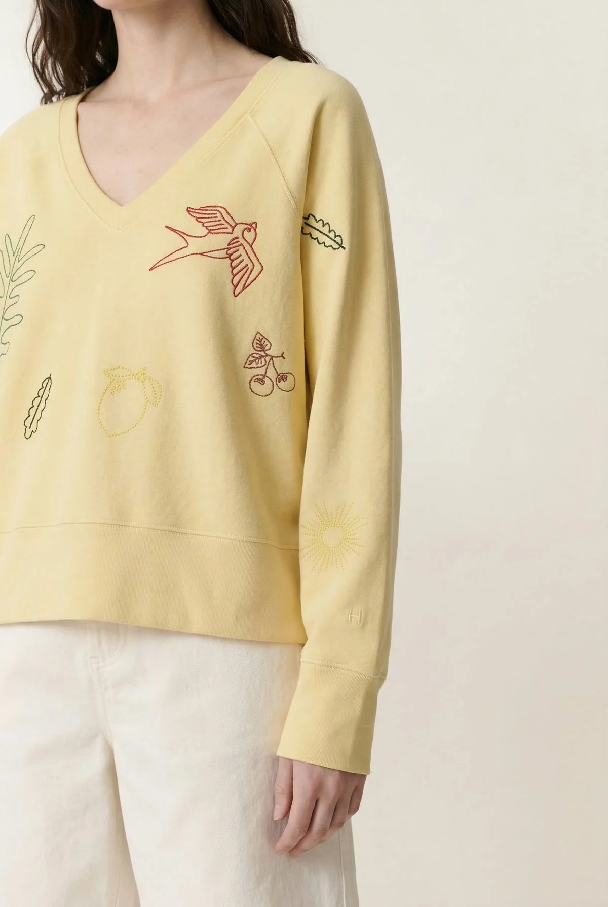 Women's Sweatshirt 100 Percent Cotton Fleece - Lemon Yellow - Image 5