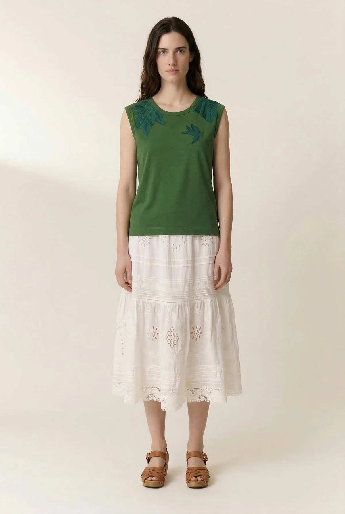 Unisex Tank Top Sleeveless Cotton Jersey Knit - Bird Green - Image 3