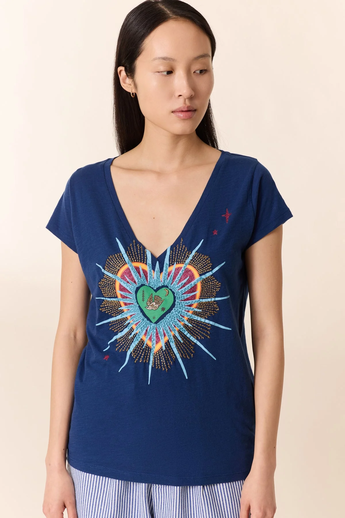 Unisex T-Shirt 100% Cotton Jersey Knit Fabric - Exvo Blue - Image 2