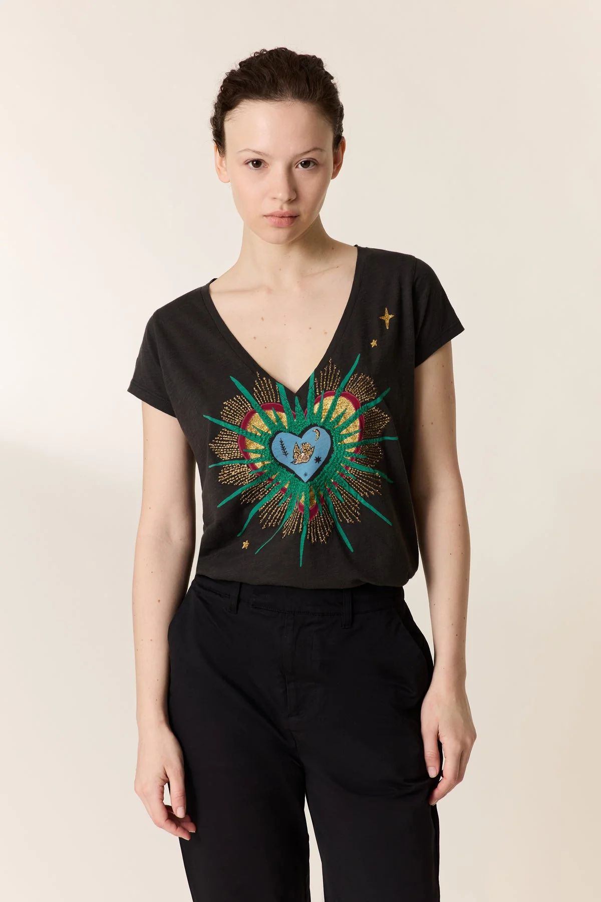 Unisex Tshirt 100% Organic Cotton Jersey - Carbone - Image 2