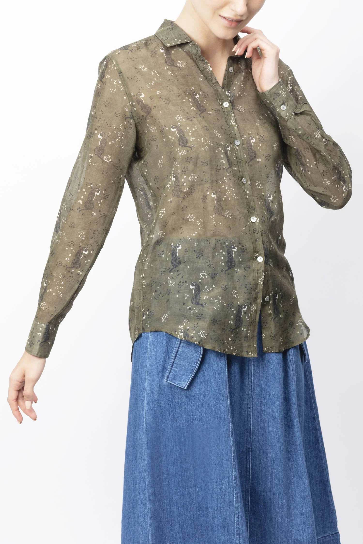 Leopard Printed Classic Shirt - Image 2