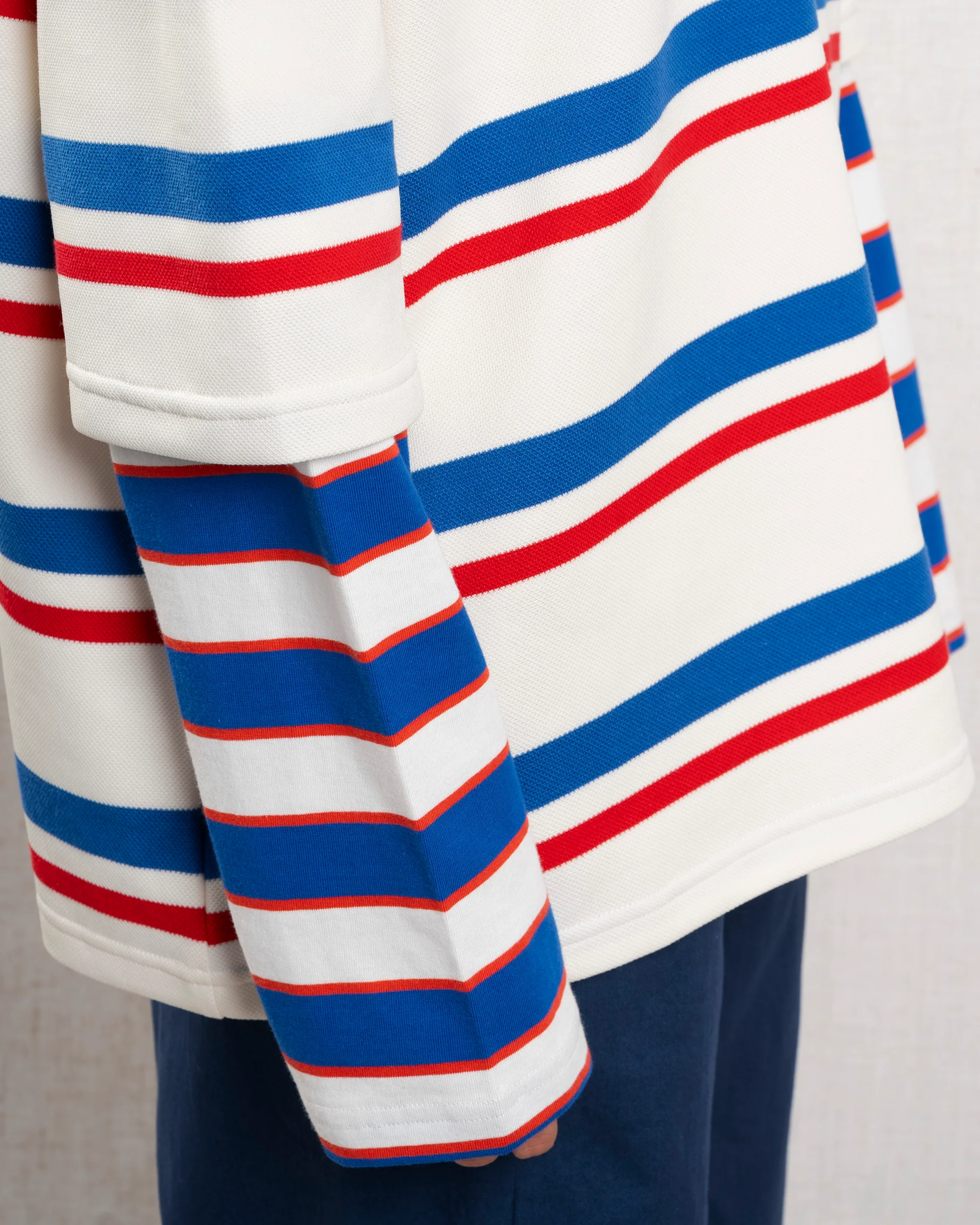 Unisex Sweatshirt Cotton-Blend Fleece - Off-White-Multi - Image 4