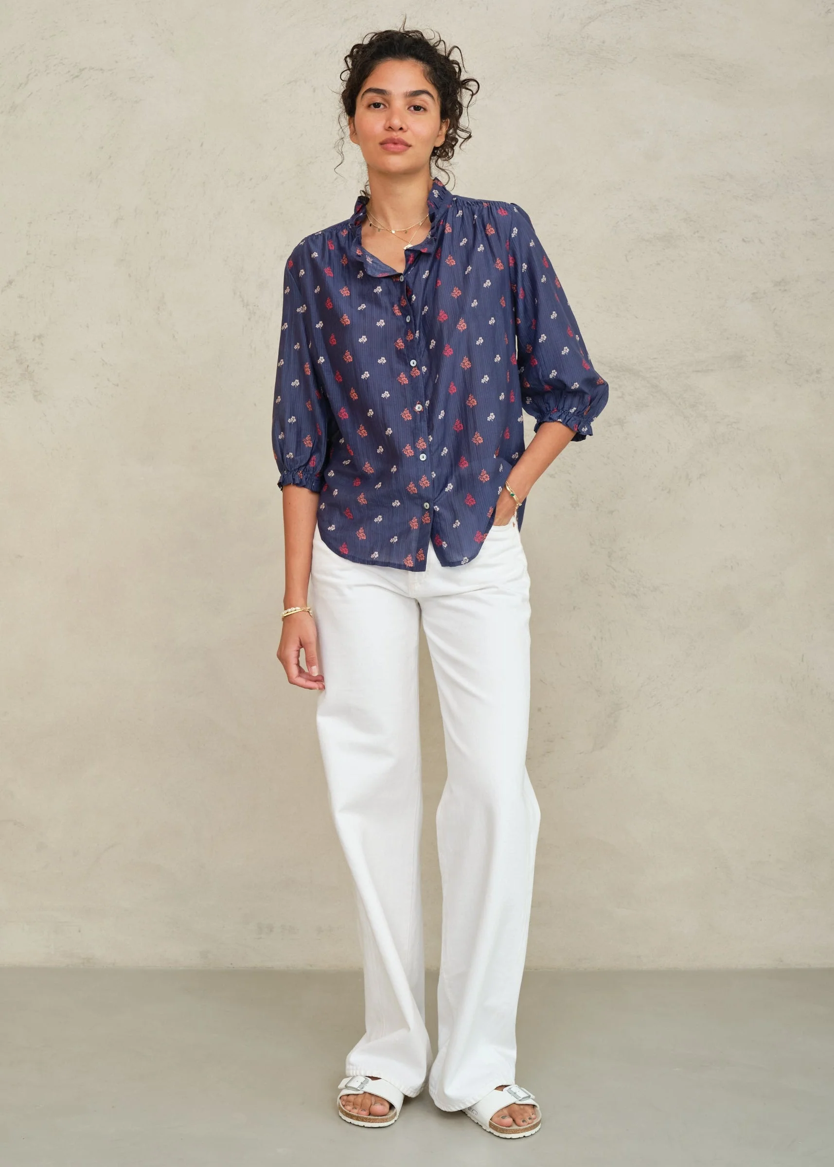 Blouse Auden Ls Top Navy