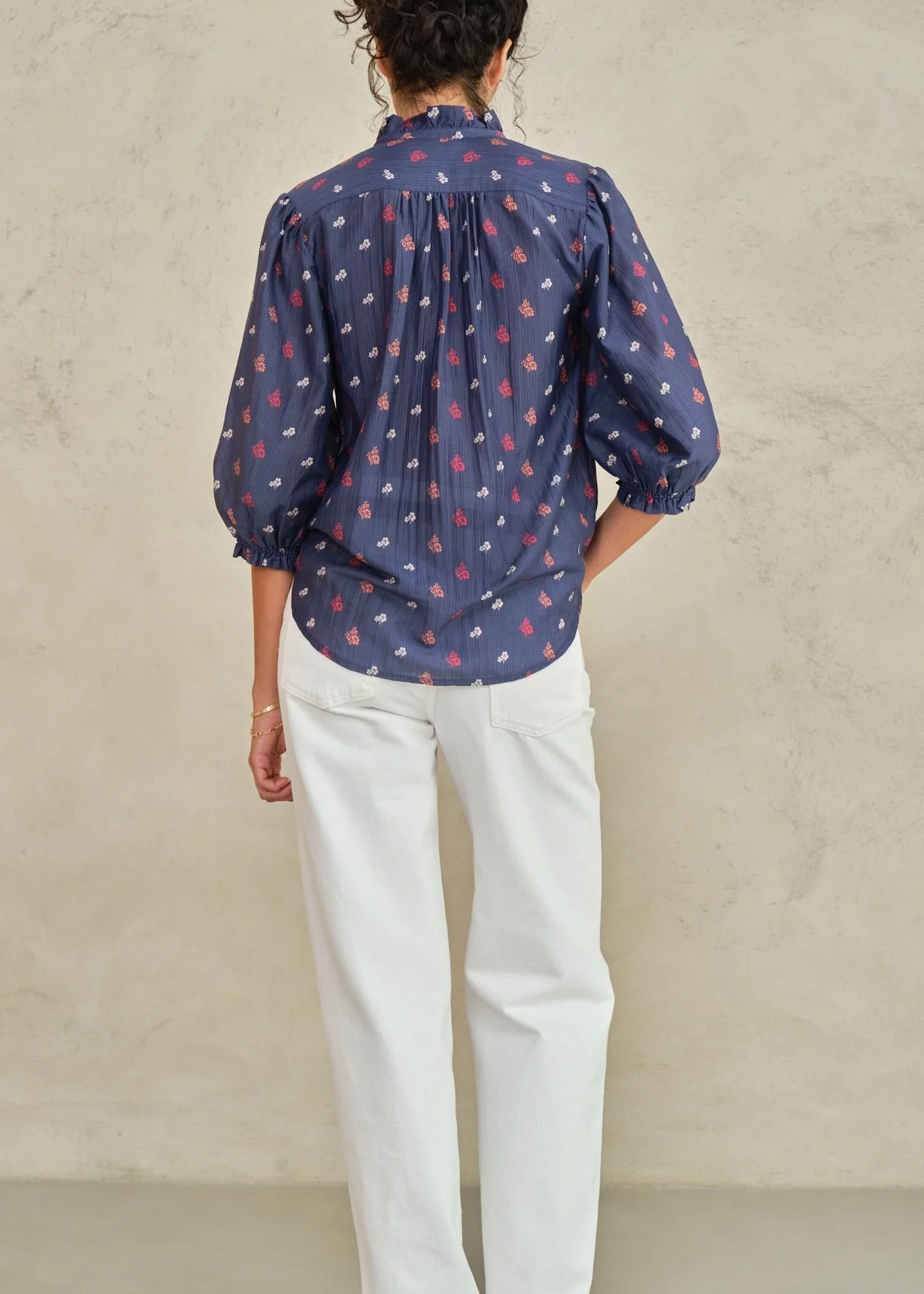 Blouse Auden Ls Top Navy - Image 3