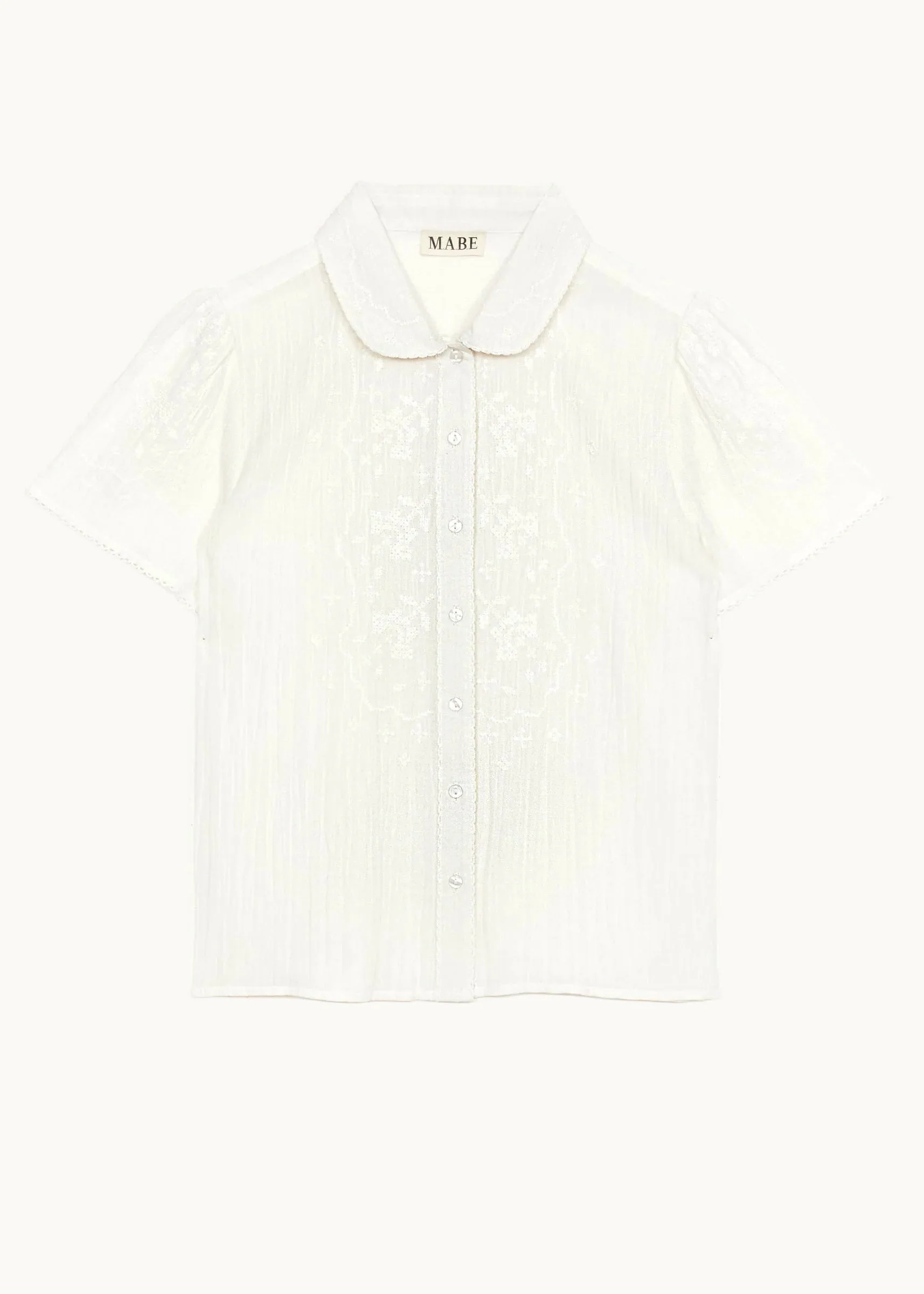 Blouse Ruby Emb Ss Top Ecru-White - Image 12