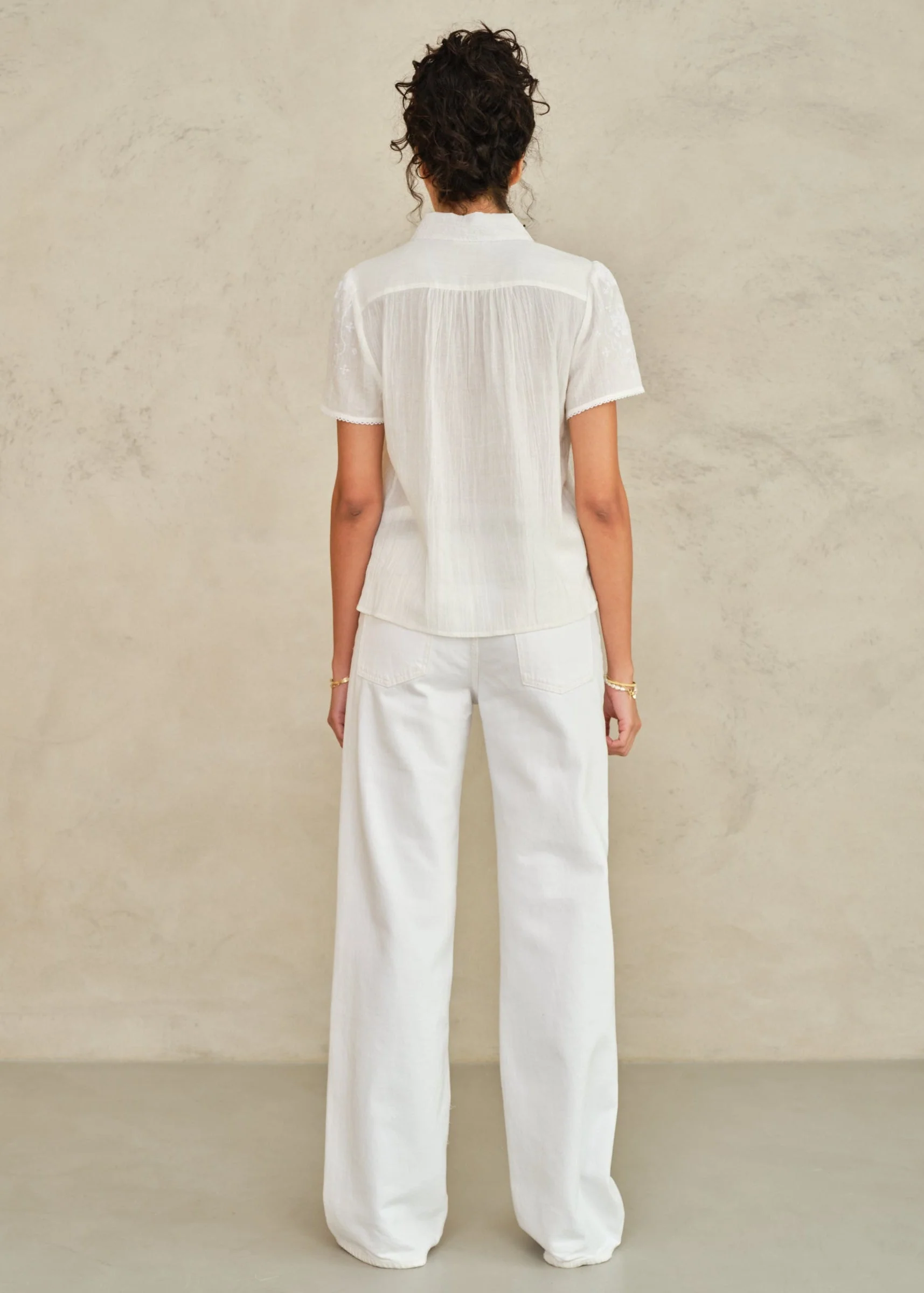 Blouse Ruby Emb Ss Top Ecru-White - Image 7