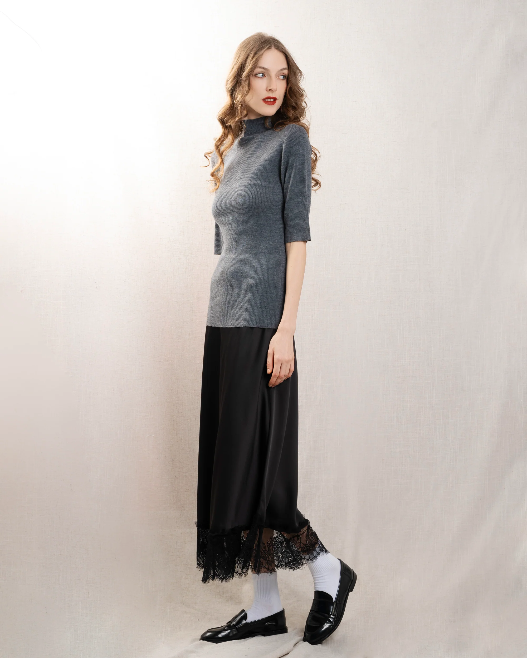 Turtleneck Jersey 240-fpu727 Heather-Grey - Image 2
