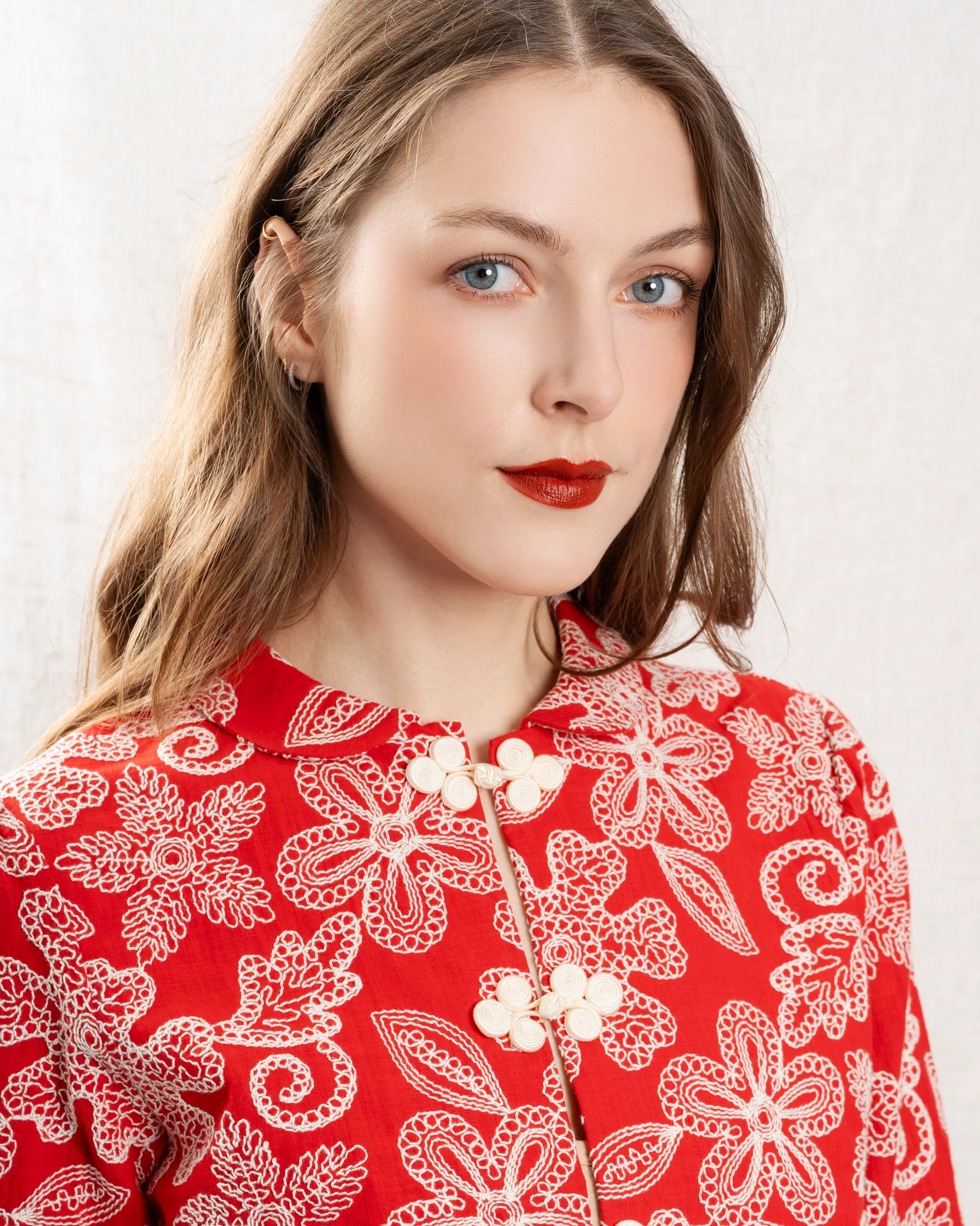 Blouse Bibi Red-Flowers - Image 4