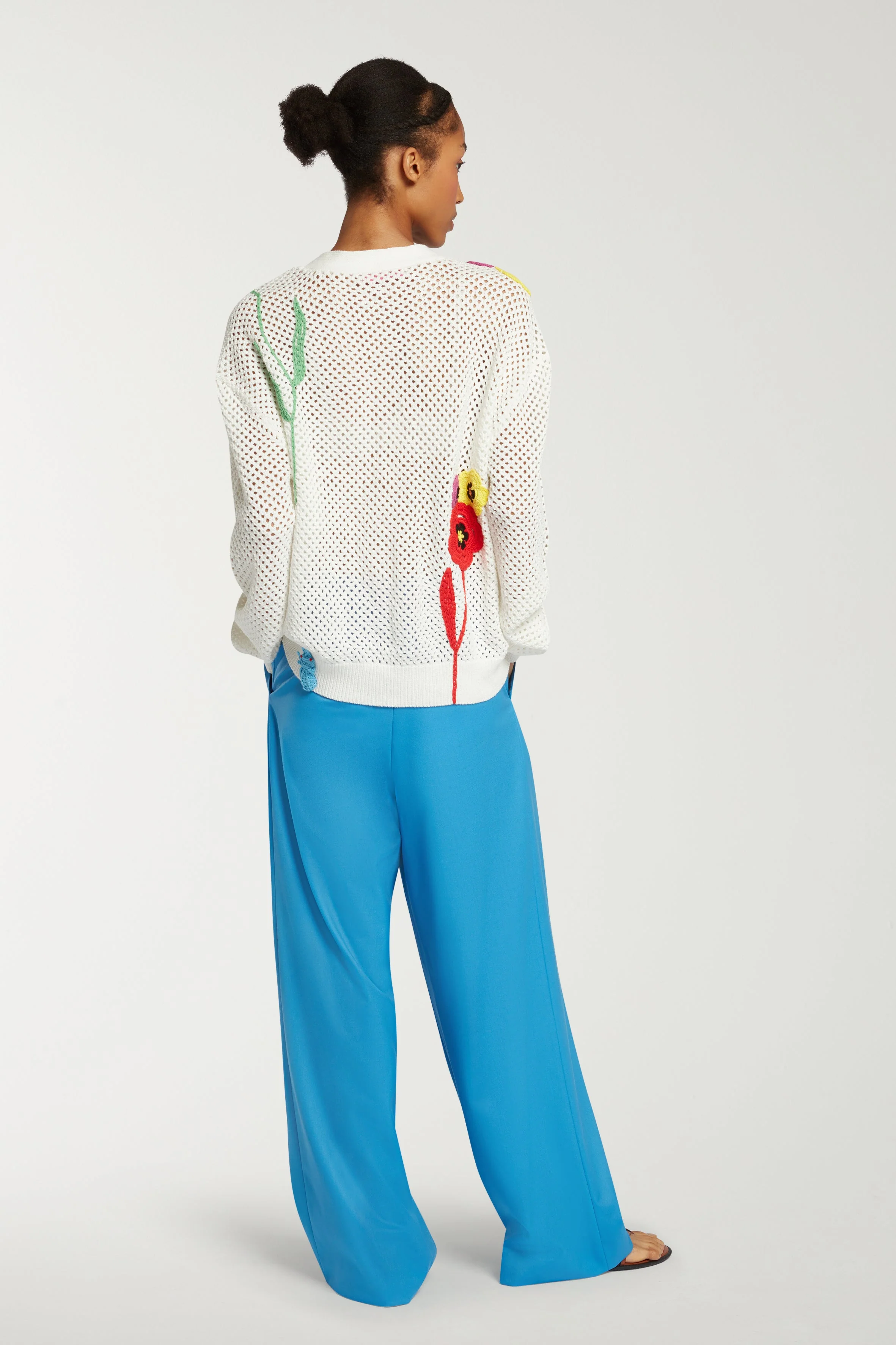 Cardigan Knt044a White-Multi - Image 3